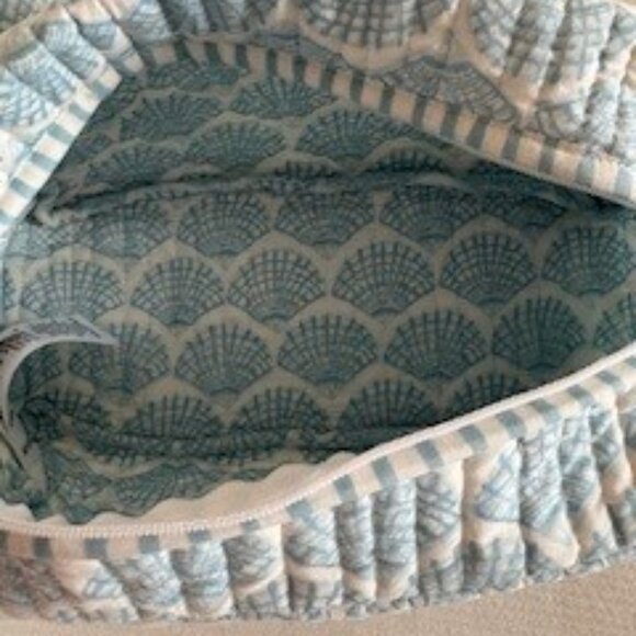 Mark & Graham- Block Print Travel Pouch Set- Sky Blue Shell Print - Picture 5 of 9